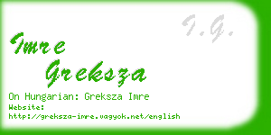imre greksza business card